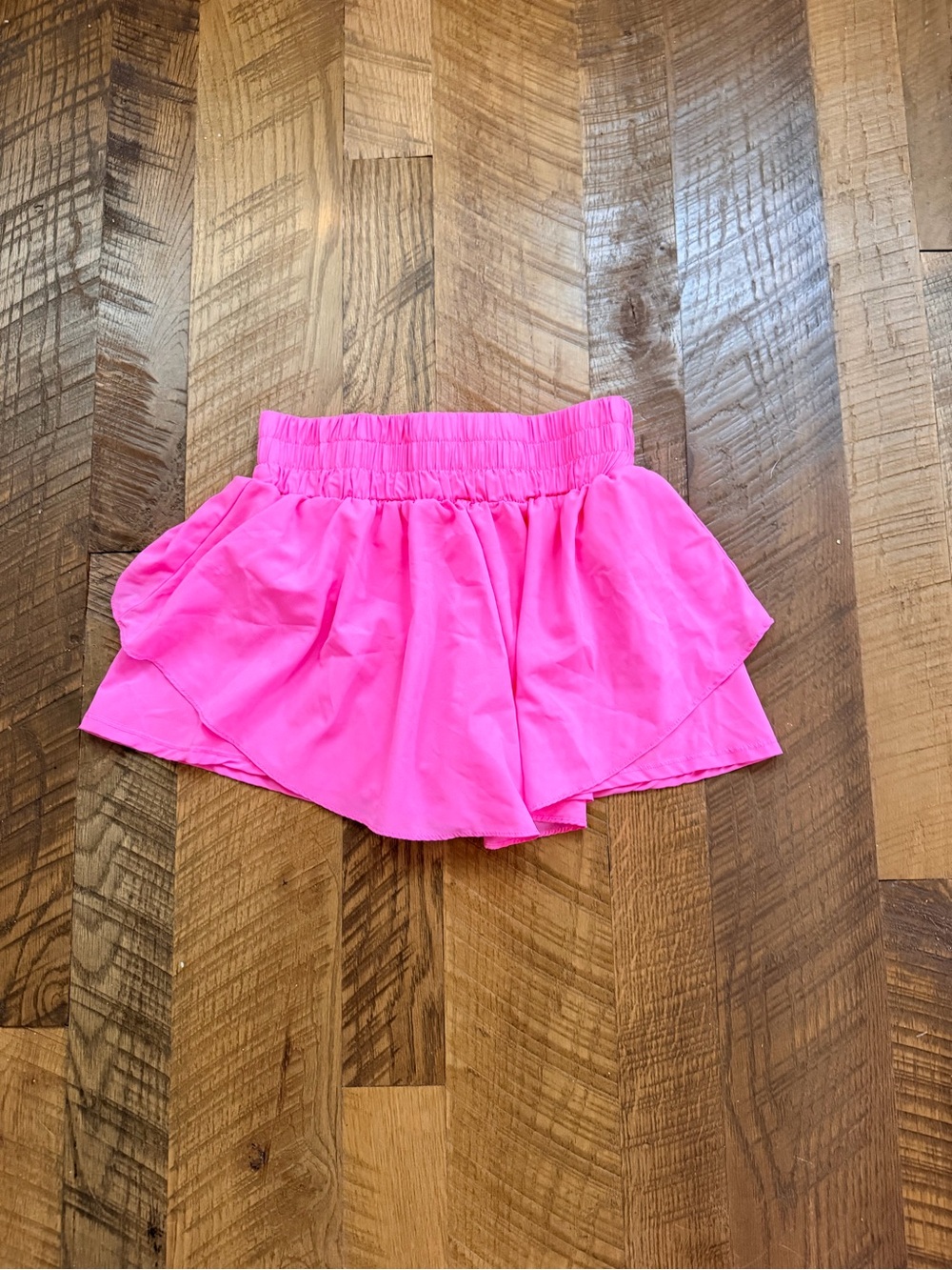 Girls' Ruffled Mini Skort in Hot Pink